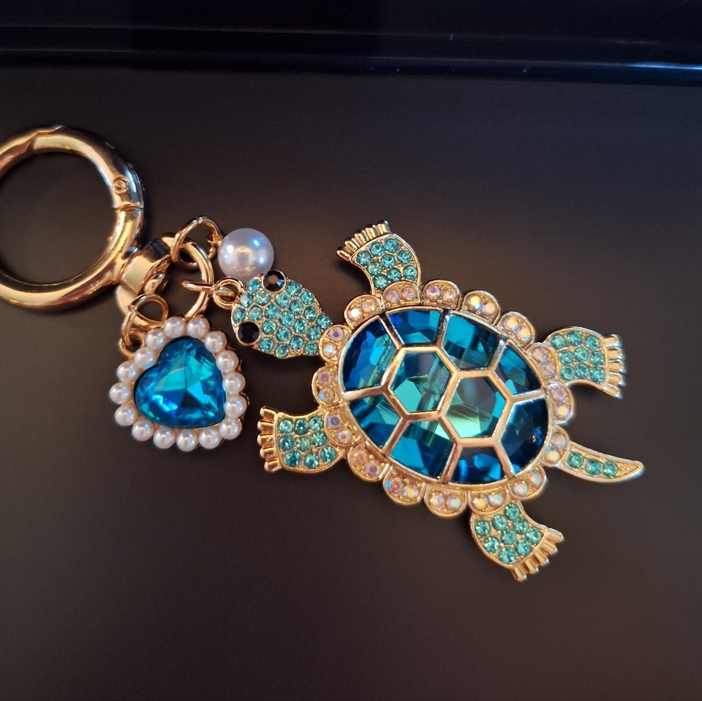 Blue Turtle Keychain Bag Charm